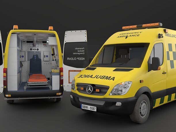 3D asset Generic Ambulance Rigged