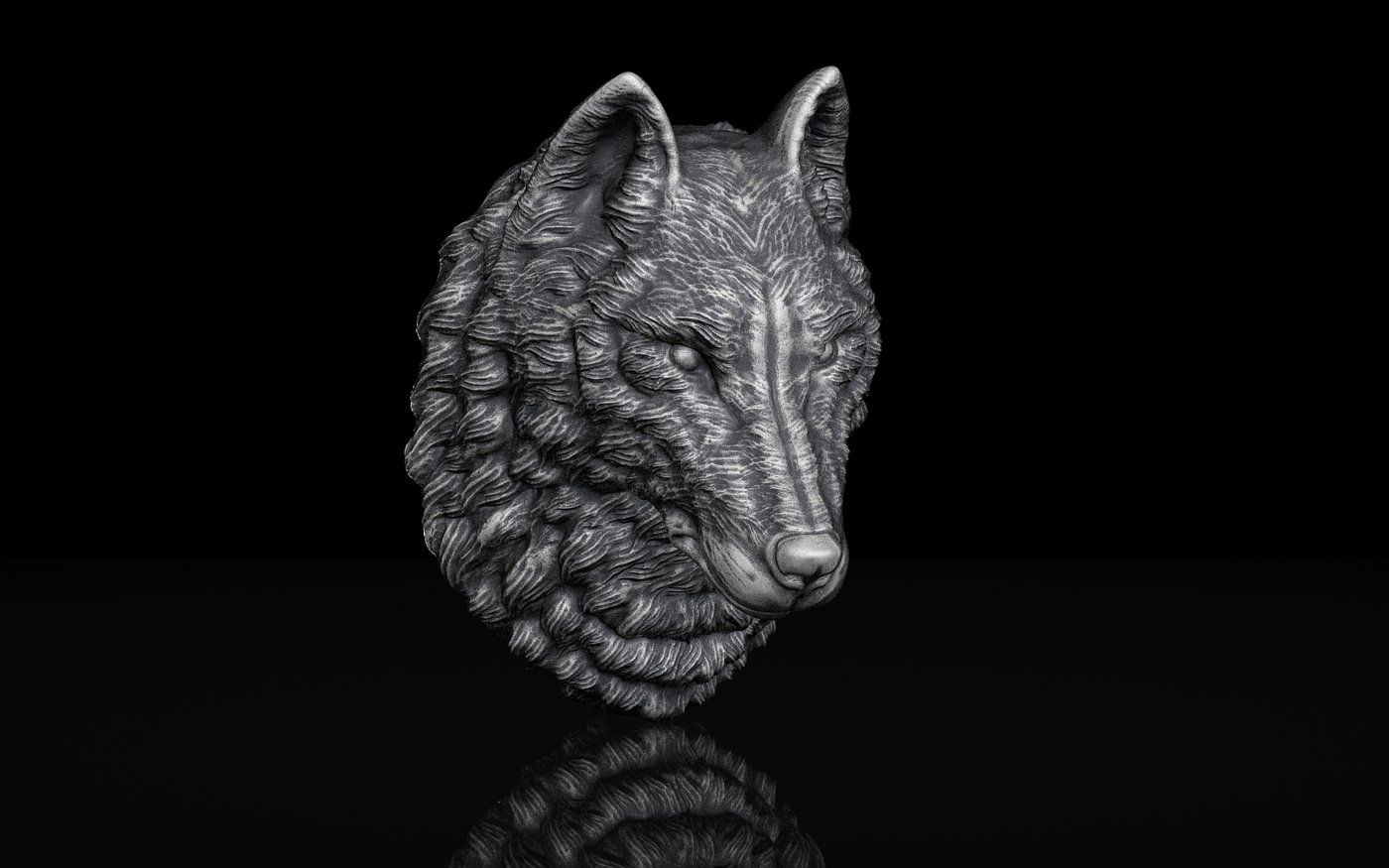 Wolf Head Sculpture | CGTrader