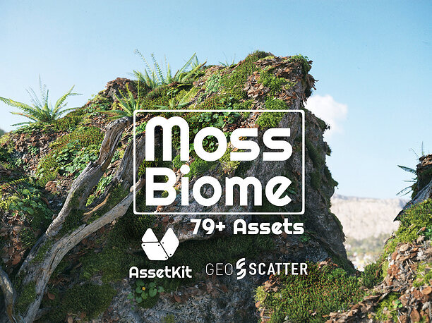 VR / AR ready Moss Biome Ground Scatter - 3D AssetKit PBR