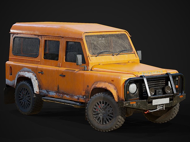 VR / AR ready Land Rover Defender Game-ready model