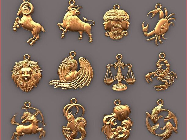 3D printable model zodiac pendant