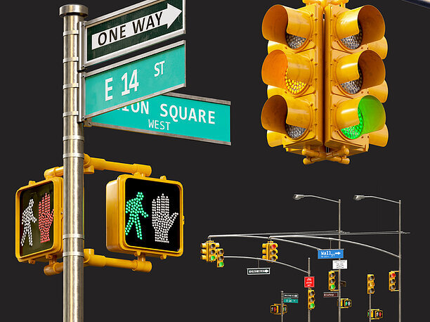 Traffic Light set01 3D model