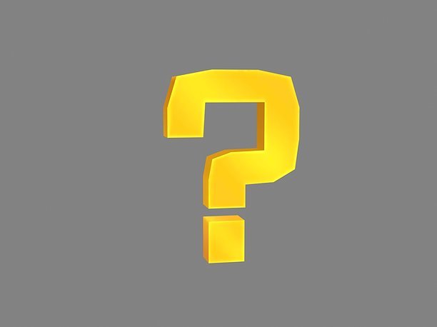 3D model Question mark - symbol icon - A