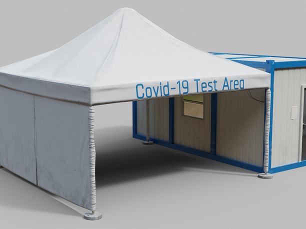 3D asset Covid-19 Testing Tent Area