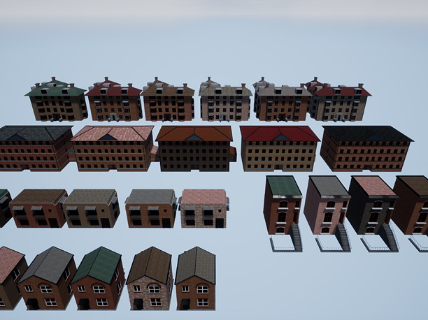Houses 26 Models variations for any game or 3D asset 3