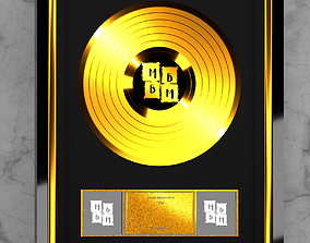 3D asset music gold record award