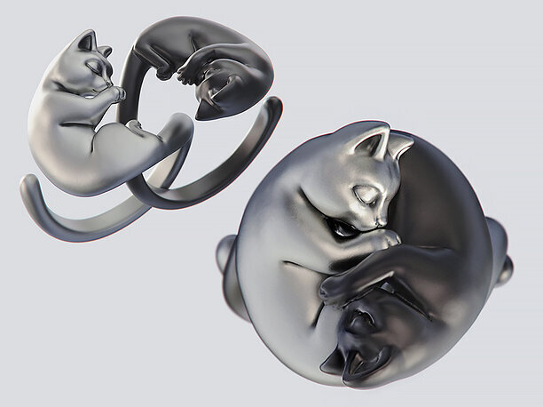 Yin Yang Cats 3D printable model