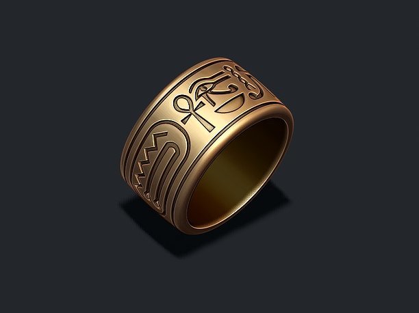 egyptian symbols ring 3D print model