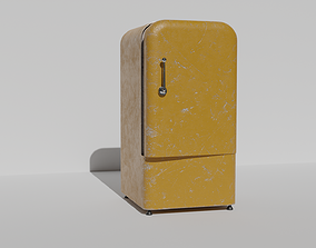 animated 3d vintage fridge