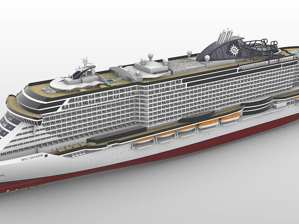 MSC Seaside cruise ship printable scale model