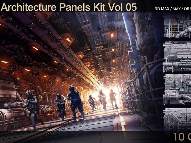 Sci-Fi Architecture Panels Kit Vol 05 3D model