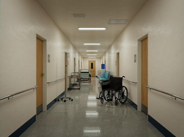 Hospital Corridor 3d Scene