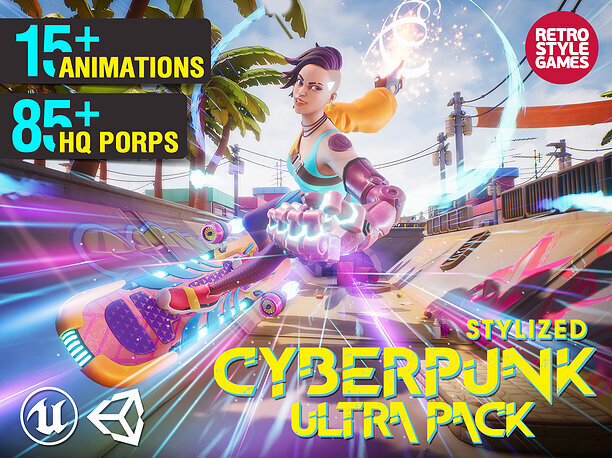 animated Stylized Cyberpunk 3D Animated Character and 3