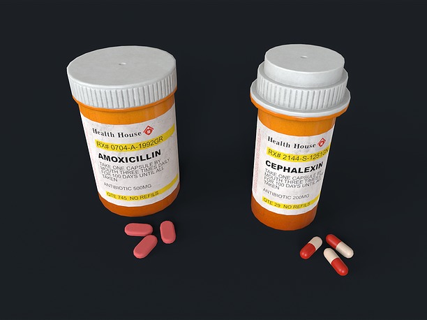 Jars of antibiotics