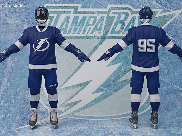 Hockey Uniform Tampa Bay Lightning skate 3D model