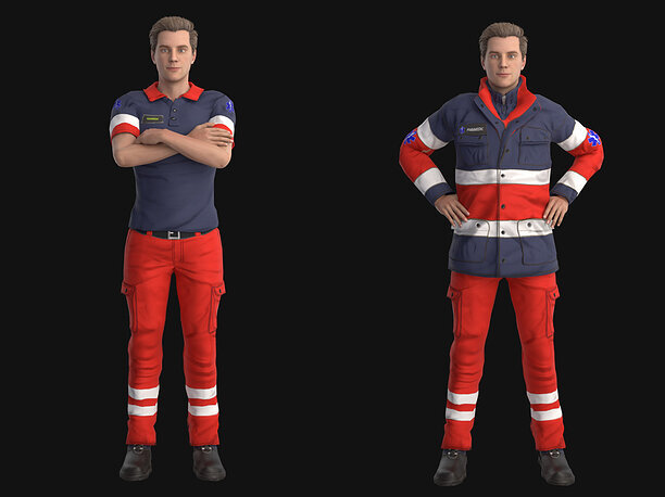Paramedic Rigged 3D asset low-poly