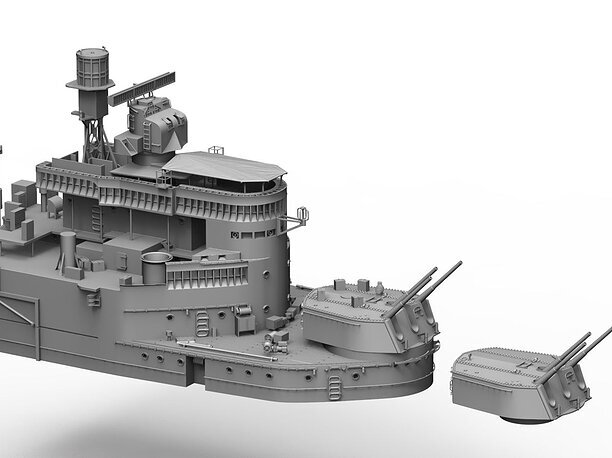 HMS Belfast upgrade set for Trumpeter 3D printable model