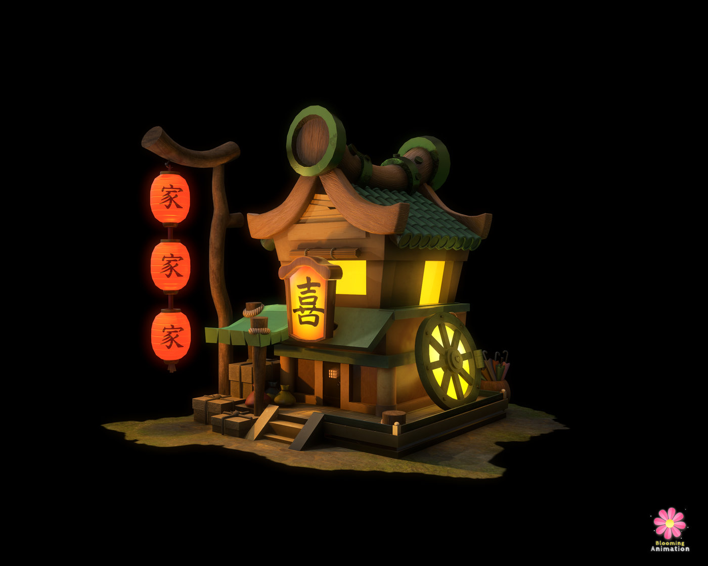 Low Poly Game Ready Chinese Building || Textured