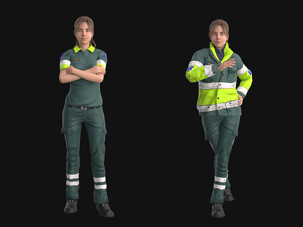 Paramedic Rigged 3D asset game-ready